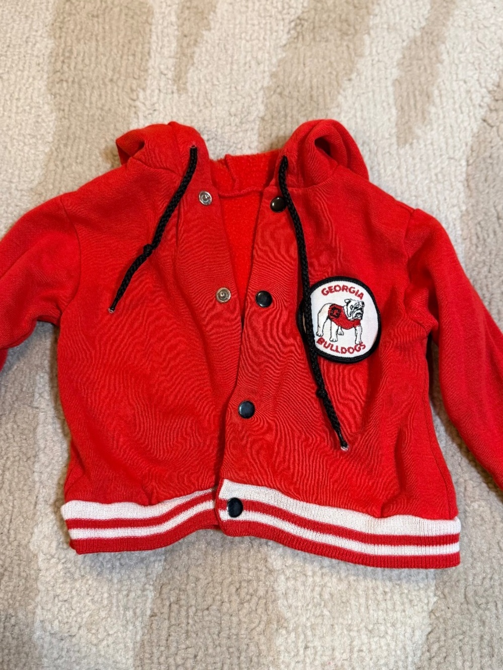 Vintage Georgia Bulldogs Baby Hooded Snap Jacket 3-6M